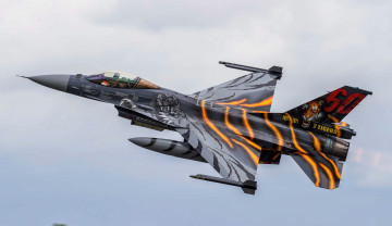 Картинка f-16am авиация боевые+самолёты истребитель