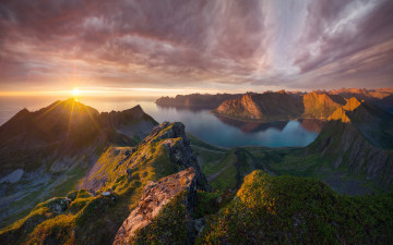 Картинка природа восходы закаты горы закат