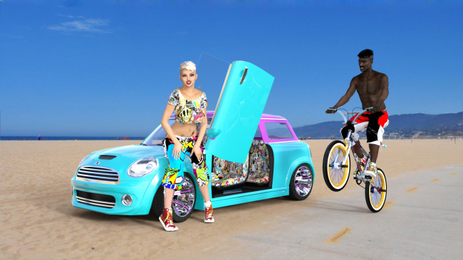 Обои картинки фото 3д графика, люди-авто, мото , people- car ,  moto, девушка, взгляд, фон