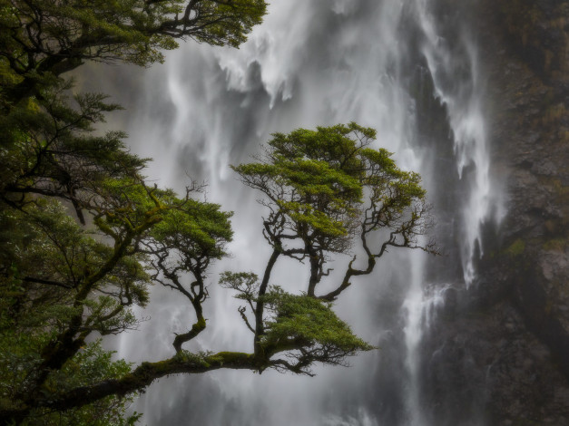 Обои картинки фото devil`s punchbowl falls  new zealand, природа, водопады, бездна