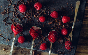 Картинка еда малина ягоды шоколад
