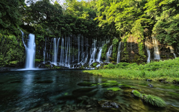 обоя природа, водопады, лес, водопад, река