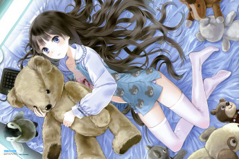 Картинка kamisama no memo chou аниме юко сиондзи алиса девочка игрушки плюшевый мишка