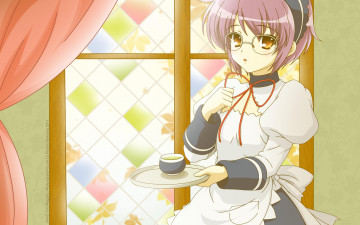 Картинка аниме the melancholy of haruhi suzumiya чай чашка