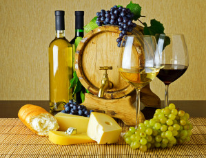 Картинка еда натюрморт вино сыр виноград бокалы