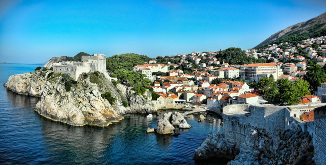 Обои картинки фото города, дубровник, хорватия, панорама, море