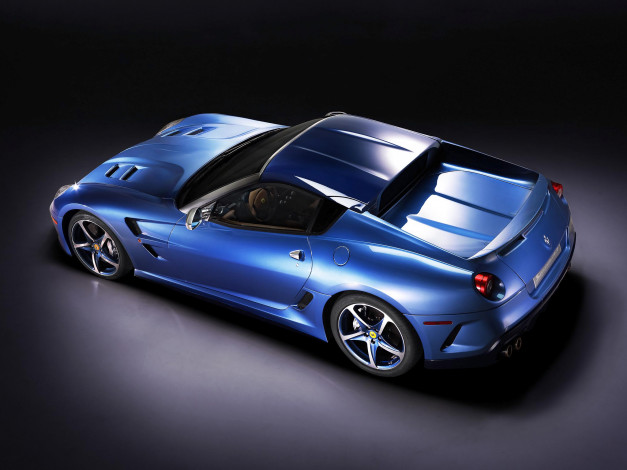 Обои картинки фото автомобили, ferrari, superamerica, 45, синий