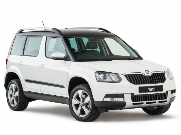 Обои картинки фото автомобили, skoda, светлый, 2014г, au-spec, outdoor, yeti