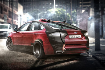 Картинка автомобили виртуальный+тюнинг дедпул форд ford fusion mondeo deadpool супергерой