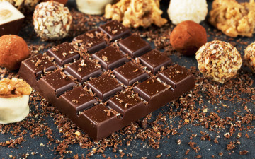 Картинка еда конфеты +шоколад +сладости candy шоколад sweet орехи chocolate размытие сладкое