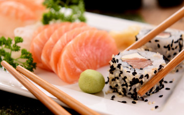 Картинка еда рыба +морепродукты +суши +роллы sushi суши сервировка палочки seafood rolls japanese кунжут fish роллы морепродукты