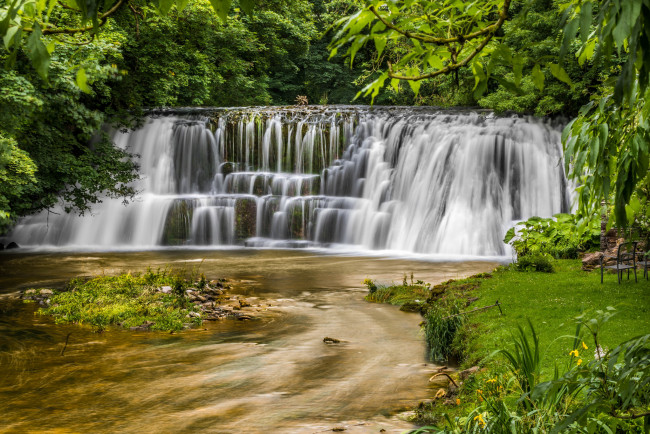 Обои картинки фото природа, водопады, водопад, камни, поток, река, вода, waterfall, rocks, stream, river, water