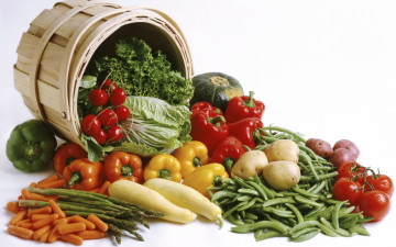 обоя еда, овощи, перец, спаржа, морковь, фасоль, помидоры, салат