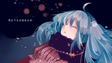 Картинка аниме vocaloid слезы сон мику