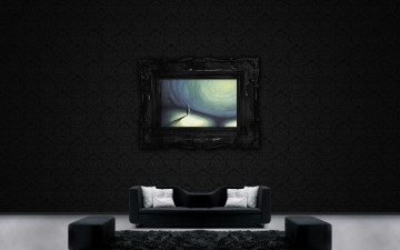 Картинка 3д графика realism реализм стена диван картина