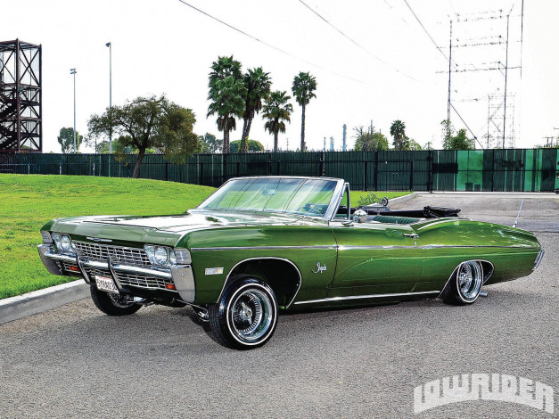 Обои картинки фото 1968, chevrolet, impala, convertible, автомобили
