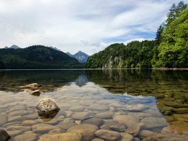 Обои картинки фото природа, реки, озера, горы, горное, озеро, камни