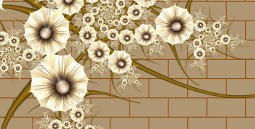 Картинка 3д графика flowers цветы лепестки узор цвета фон