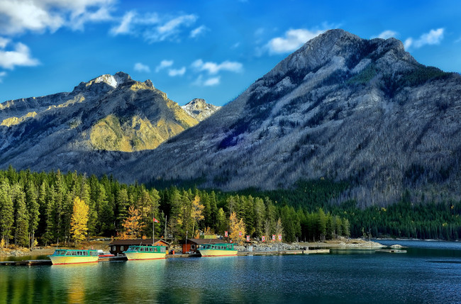 Обои картинки фото lake, minnewanka, banff, national, park, alberta, canada, природа, реки, озера, альберта, банф, канада, canadian, rockies, озеро, минневанка, канадские, скалистые, горы, лес