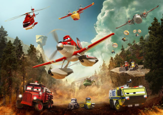 обоя planes,  fire & rescue, мультфильмы,  fire and rescue, самолёты