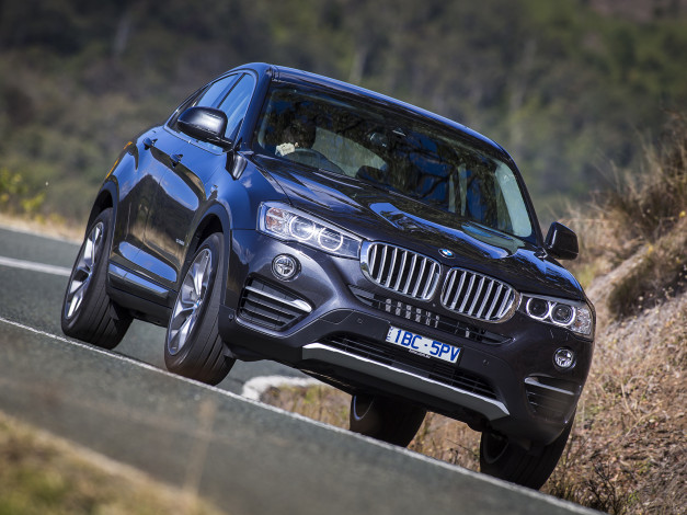 Обои картинки фото автомобили, bmw, синий, au-spec, xdrive30d, x4