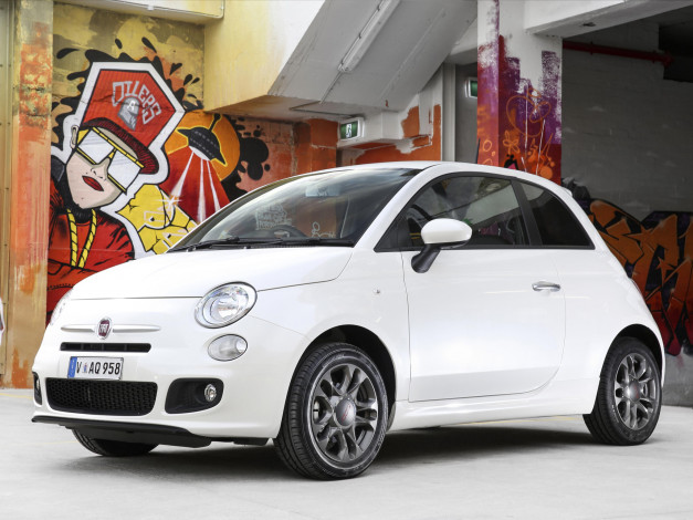 Обои картинки фото автомобили, fiat, 500s, au-spec, 2013г, светлый