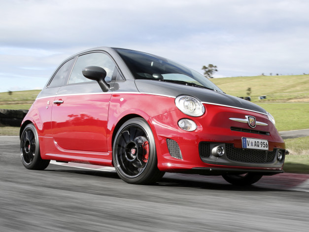 Обои картинки фото автомобили, fiat, 595, abarth, 2014г, turismo, au-spec, красный