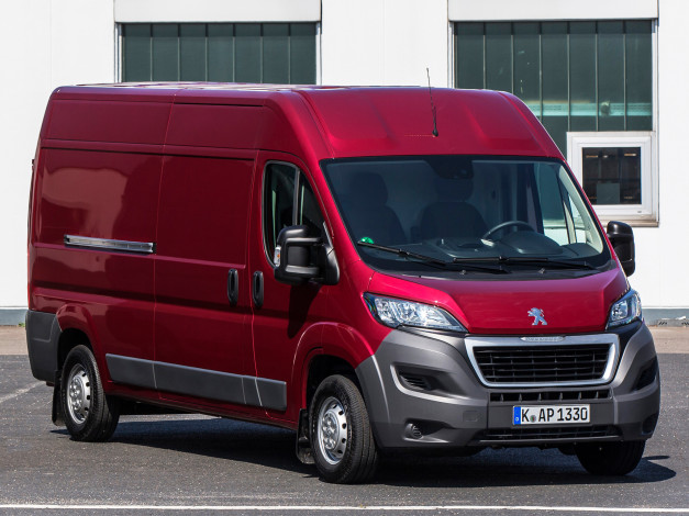 Обои картинки фото автомобили, peugeot, красный, 2014г, l3h2, van, boxer