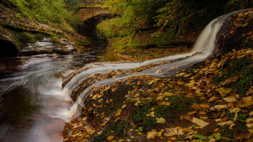 обоя waterfall at the river gelt, cumbria, england, природа, водопады, waterfall, at, the, river, gelt