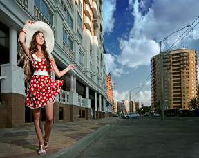 Картинка -Unsort+Брюнетки+Шатенки девушки unsort брюнетки шатенки настроение платье шляпа город улица