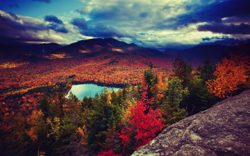 Картинка autumn природа пейзажи озеро осень лес горы