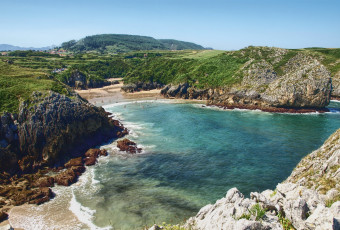 Картинка испания кантабрия природа побережье море берег