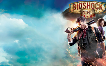 Картинка видео игры bioshock infinite мужчина девушка оружие