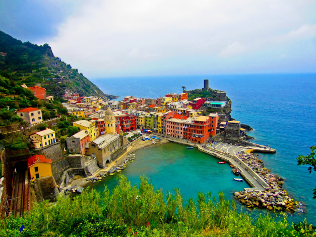 Обои картинки фото italy, cinque, terre, города, амальфийское, лигурийское, побережье, италия, дома, море