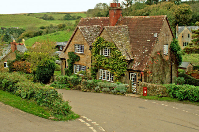 Обои картинки фото англия, dorset, города, улицы, площади, набережные, улица, дома, деревья