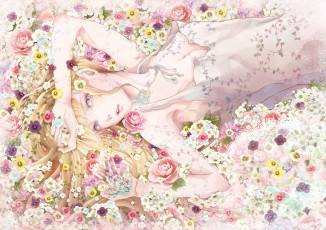 Картинка +1+ yakusoku0722 аниме unknown +другое цветы девушка