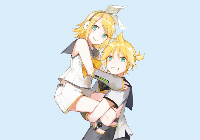 Обои картинки фото аниме, vocaloid, kagamine, mirrors