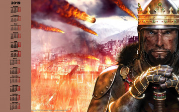 Картинка календари видеоигры мужчина оружие взгляд корона воин