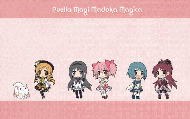 Обои картинки фото аниме, mahou, shoujo, madoka, magika, девушки