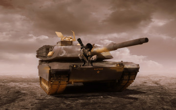 Картинка abrams техника военная девушка танк пустыня