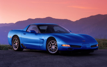 Картинка автомобили corvette синий