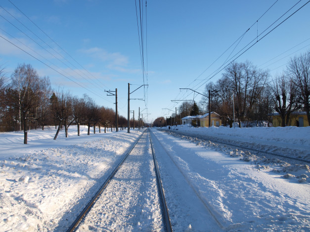 Обои картинки фото разное, транспортные, средства, магистрали, снег, рельсы