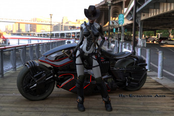 Картинка мотоциклы 3d фон взгляд мотоцикл девушка