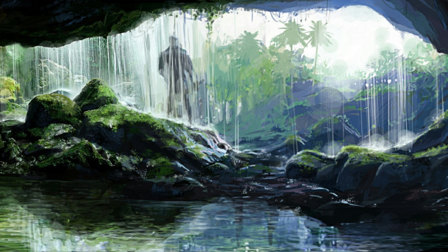 Обои картинки фото видео игры, far cry 3, пешера, водопад, ubisoft, far, cry, 3