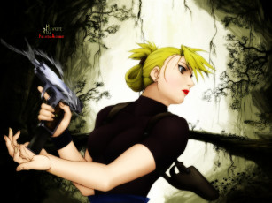 Картинка аниме fullmetal+alchemist hawkeye riza оружие девушка солдат
