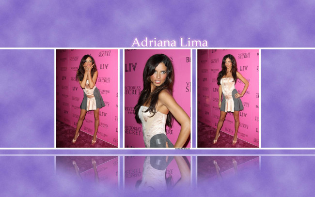 Обои картинки фото девушки, adriana lima, поцелуй, коллаж, платье, модель, адриана, лима