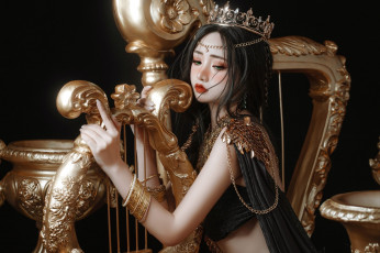 Картинка девушки -+креатив +косплей nekokoyoshi образ костюм корона арфа