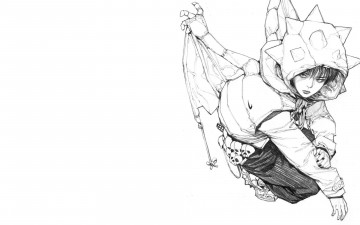 Картинка фэнтези демоны ребенок демоненок капюшон крылья черепа