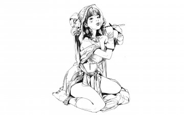 Картинка рисованное дети девочка флейта