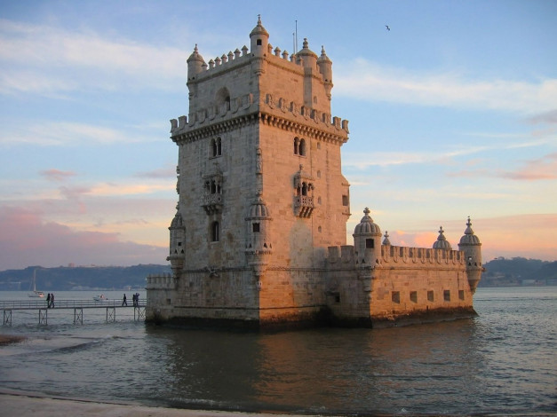 Обои картинки фото torre, de, belem, lisbon, portugall, города, лиссабон, португалия